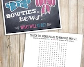 Gender Reveal Word Search Chalkboard Card