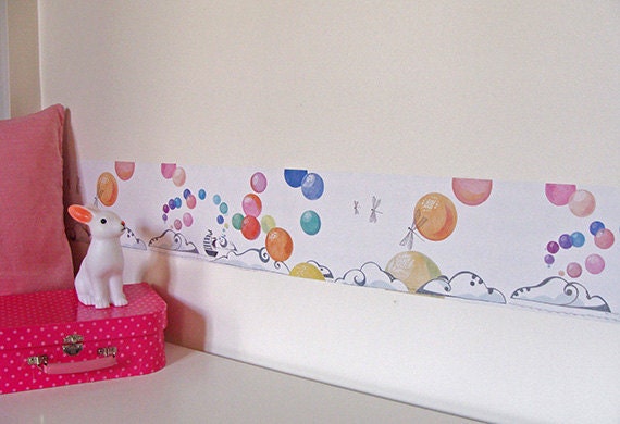 Kids wall art : self adhesive wallpaper border - kids wallpaper - kids decor - wallpaper border - wallpaper for wall