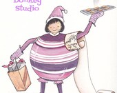 Christmas, holidays, shopping, baking, mom, original illustration, watercolor, art