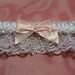Wedding Garter, Pink and White Garter, Bridal Garter, White Lace Garter