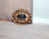 Art Deco Brass and Hematite Brooch