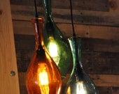 Hanging Recycled Bottle Glass Chandelier