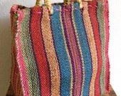 Colorful Stripes Woven Tote