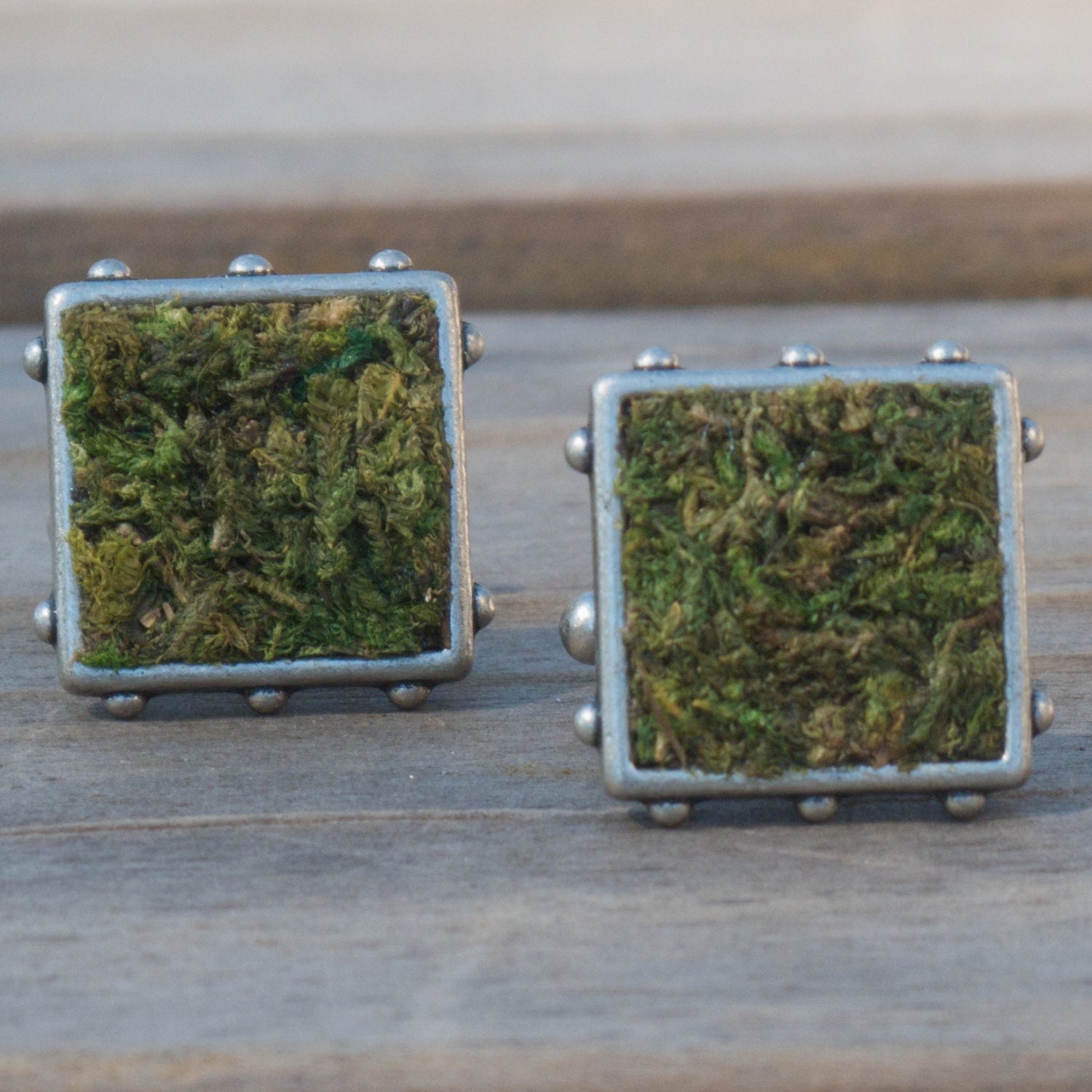 Moss Cufflinks, Father's Day Gift, Men's Cufflinks, Eco Friendly, Gifts for Men, Terrarium, Men's Accessories