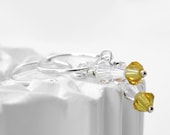 yellow earrings Genuine CRYSTALLIZED Swarovski elements diamond cut crystal Strong 925 silver, dainty, luxury quality gift jewellery