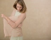 Light pink Cardigan Bamboo Summer fashion,knit Jacket ,women sweater blouse