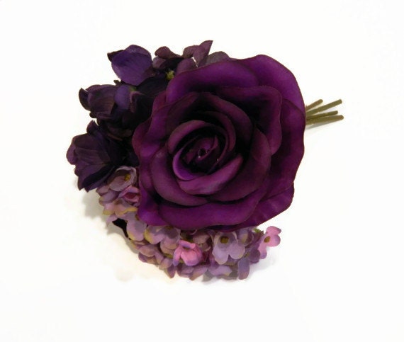 Purple and lavender flowergirl bouquet, hydrangea, rose, flowergirl, silk wedding bouquets, artificial wedding bouquets, destination wedding