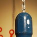 Blue pendant lamp, accent lighting, blue hanging light.
