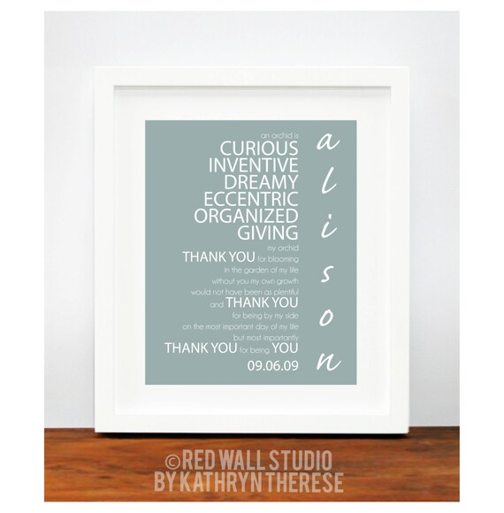 Personalized Bridesmaid Gift - Personalized Art Print - Unique Maid of Honor Gift - Bridal Party Gift - Bridesmaid Poem