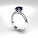 Blue sapphire ring, white gold, engagement ring, emerald cut, sapphire engagement, white gold ring, solitaire, crown setting