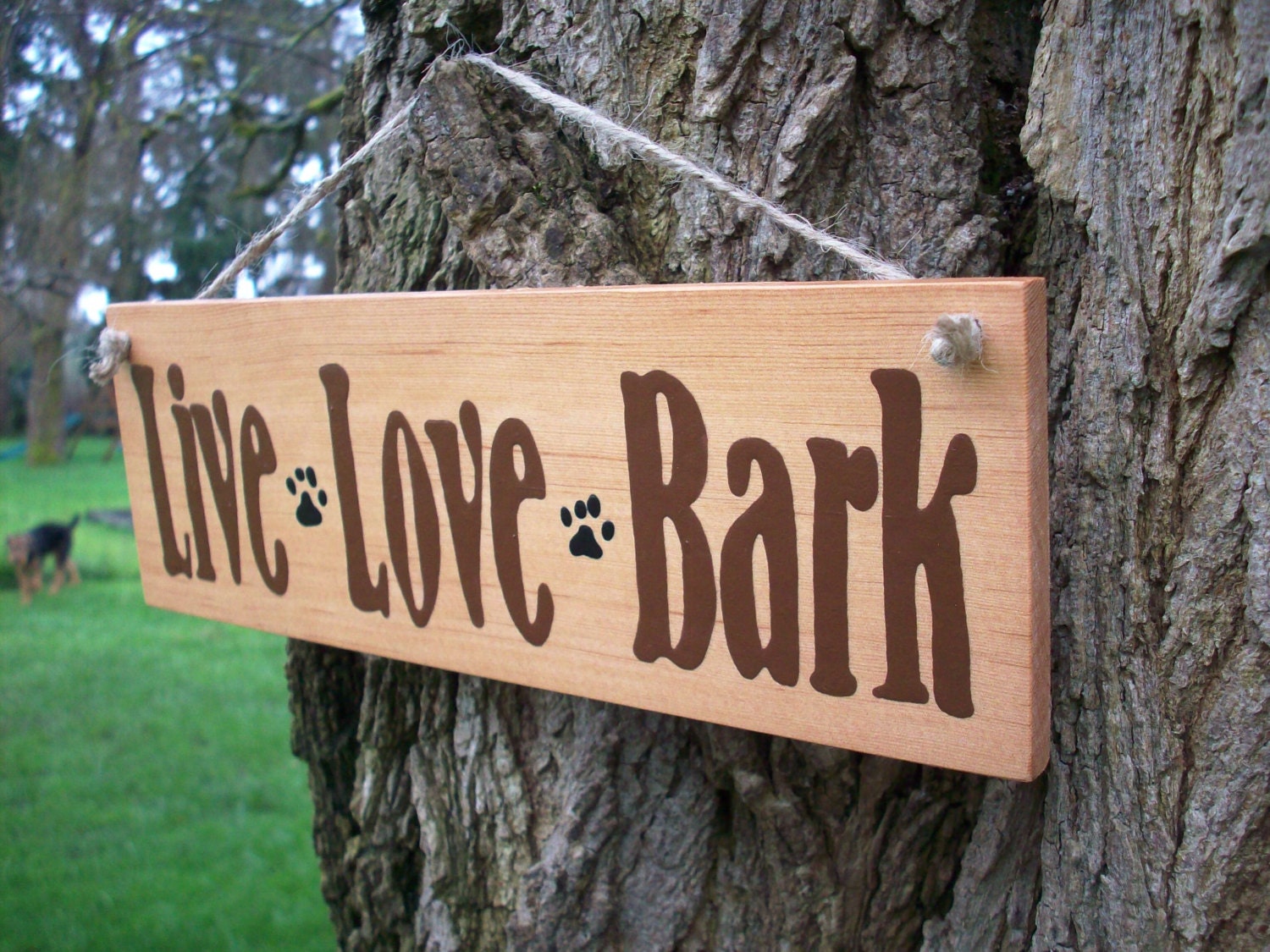 Live Love Bark reclaimed old growth wood sign