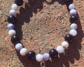 Tooth Charm Bracelet // Lace Agate // Blue Goldstone