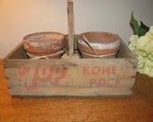 Rare Vintage 7 up Wood Crate Soda Bottle "Caddy HOME CRATE" Carrier Upcycled