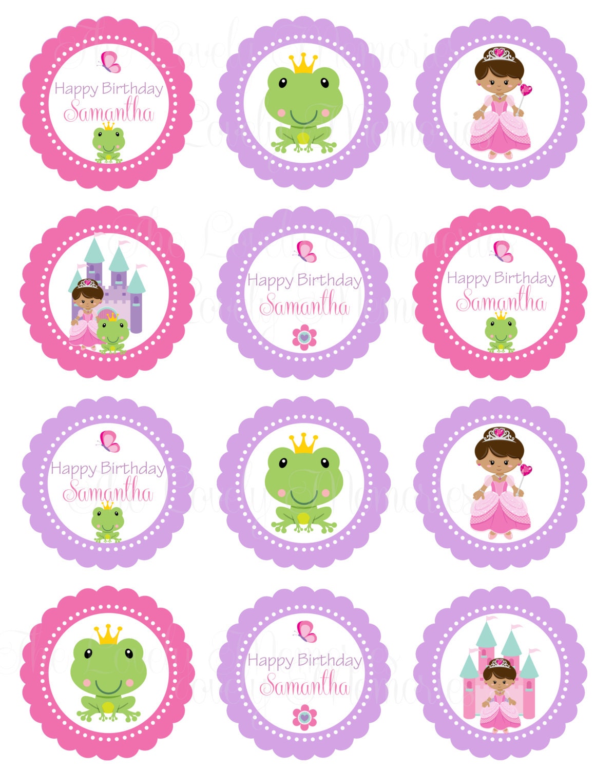 The Princess and the Frog Birthday Theme-Printable DIY 2.5" Favor Tag/ gift tag / cupcake toppers/Stickers
