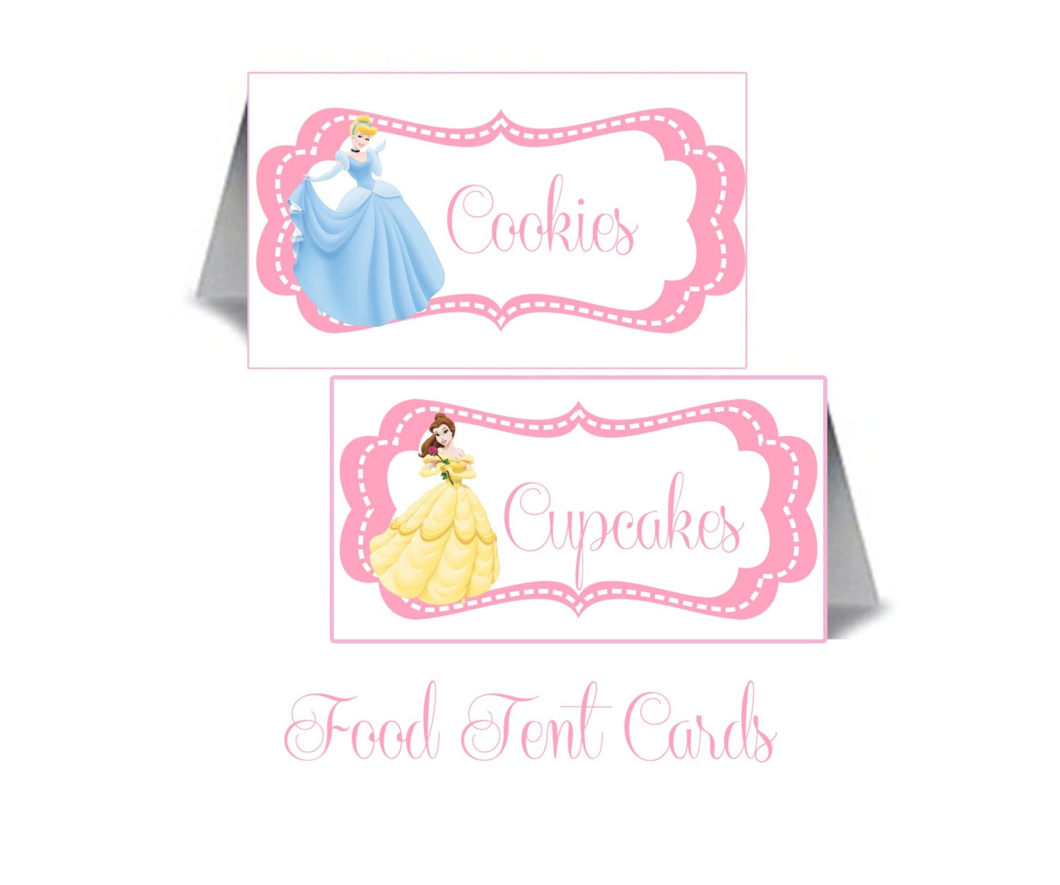 Disney Princess Inspired Personalized Food Cards - DIY Printable File Il_570xn
