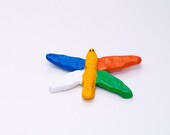 Eco-Friendly Colorful Handmade Brooch / OOAK One of a Kind hand painted Dragon-fly pin / Animal summer jewelry / Gift under 15