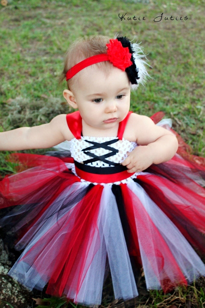 The Pirate Tutu Dress & Headband- Halloween, Costume, Pageant, Birthday, baby girl, infant, toddler, child