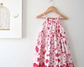 Toddler Girls Summer Dress-Candy Hearts and Roses- Sundress-Baby Tunic-Girls Fashion-Beach Photo-Handmade Children Clothing by Chasing Mini