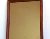Vintage Wood Framed Mirror With Decorative Scroll, Antique  SHIPPING INCLUDED