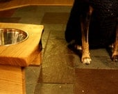 Rustic Elevated Dog Feeder -Personalized Pet Bowl -Raised Pet Feeder with 2 Quart Stainless Steel Bowl Included EPH-103-1