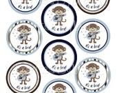Monkey Rockstar Baby Shower Cupcake Toppers