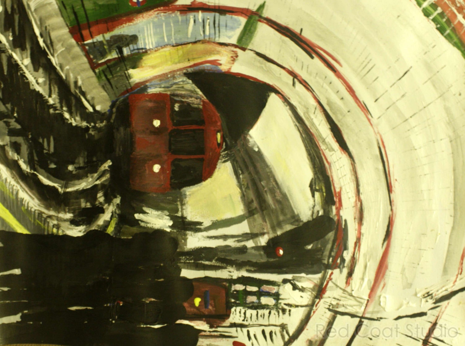 London Underground Station in England Art Print from Original Painting