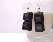Keyboard earrings, black computer keyboard jewelry
