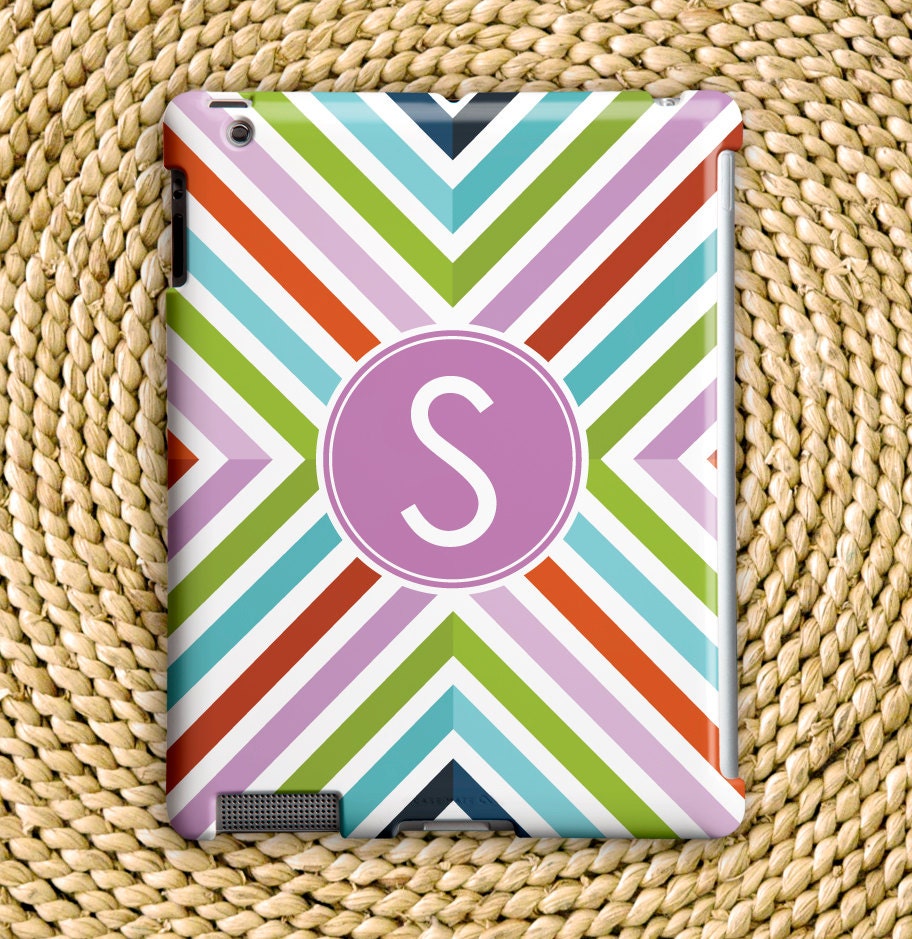 Fruit Stripe Barely-There Snap-On Hard Plastic iPad 2 / 3 / 4 Case - Optional Monogram - Made To Order