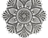 Black Crochet Doily, Round, Crochet Lace Doily, Table Centerpiece, Made To Order
