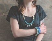 Ombre rope bracelet set in Seaside blue /// Set of 4