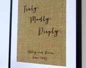 Personalized Burlap Print