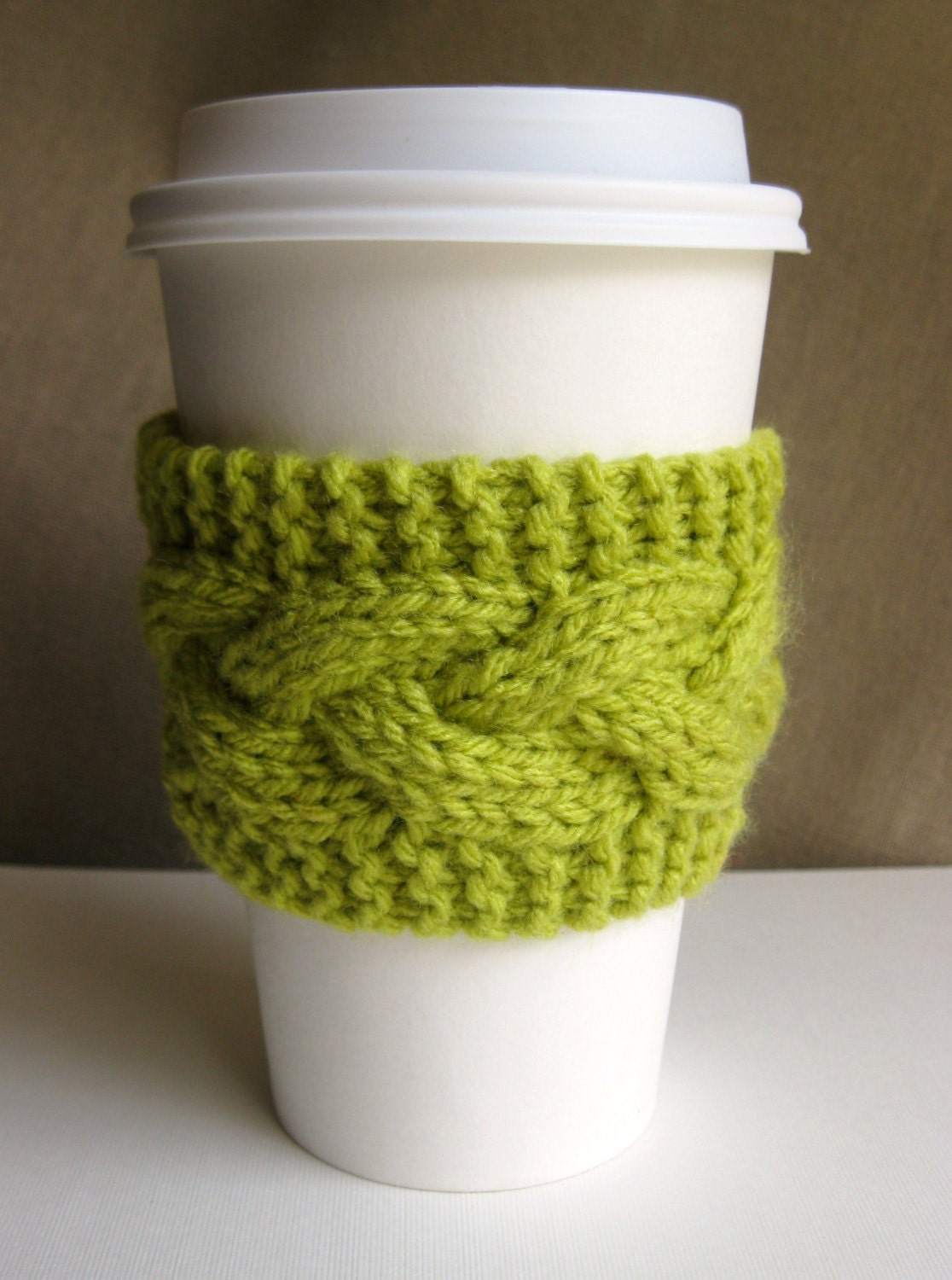 Juicy Pear Handknit Coffee Sleeve