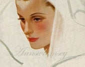 BRIDE - WEDDING -  Antique Art Print Restored - Original Restored from 1936