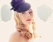 Andromeda - Hand Strassed Black Crystal Cocktail Hat