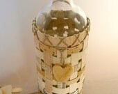 Bud Vase with Recycled Paper Sleeve - Neutral / Natural Hues, Hand Woven