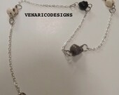 Long Howlite Skull & Chain Necklace