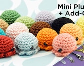 25 PIECE SET: MiniPus (Solid Colors) & Add-ons - Miniature Octopus Amigurumi Doll Plush