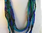 Handmade Felt Shibori Dyed Waterfall Necklace - Melasdesign