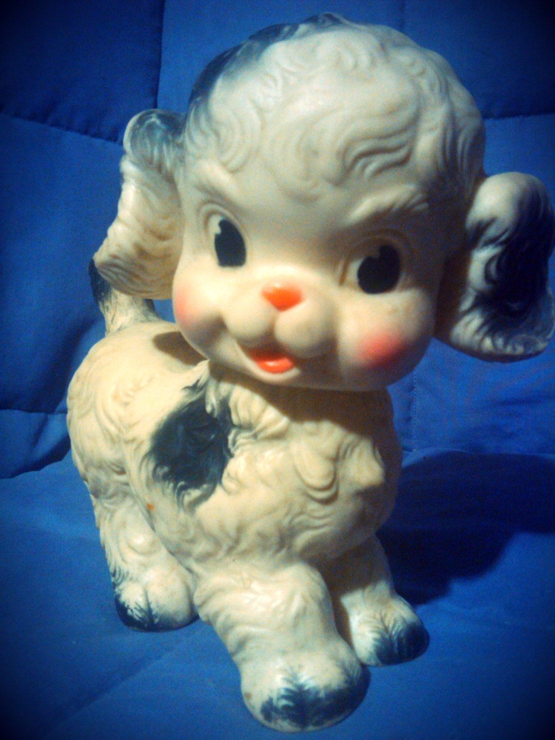SUN RUBBER DOG Doll 1950s Ruth E. Newton Toy Latex With Squeaker Baby Boomer Adorable Pet