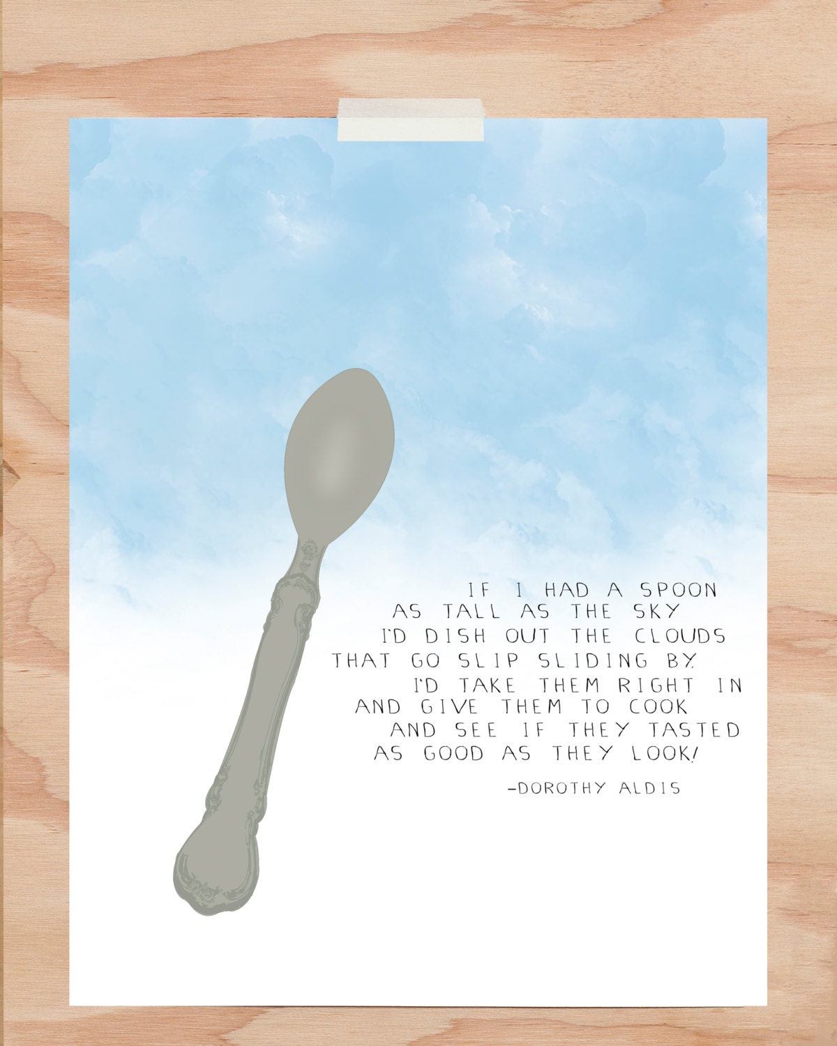 Dorothy Aldis Clouds Poem 8x10 print