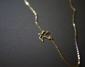 Bird Necklace // Gold Pendant Necklace with Free Bird by Mica - Heartland