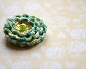 Mint Green Crochet Flower Pin Flower brooch - READY TO SHIP - Spring jewelry - Florals jewelry