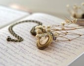 Woodland Owl locket necklace - Bridesmaid jewelry - Owl jewelry - Romantic gift - Great for Weddings, Bridesmaids, Mothers Day