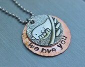 Mom Necklace - Personalized Necklace - MaMa Necklace - Hand Stamped Necklace - Silver Necklace - BIrd Charm Necklace - Bird Mama Necklace