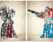 STANDARD SIZE Set of 2 Transformers typography prints based on quotes from the movie The Transformers