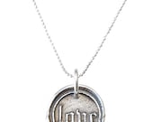 Fine Silver Old English LOVE Wax Seal Necklace