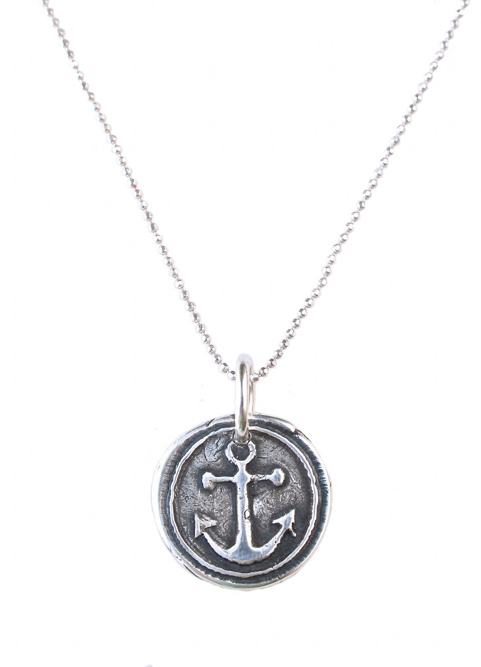 Fine Silver Anchor Wax Seal Necklace