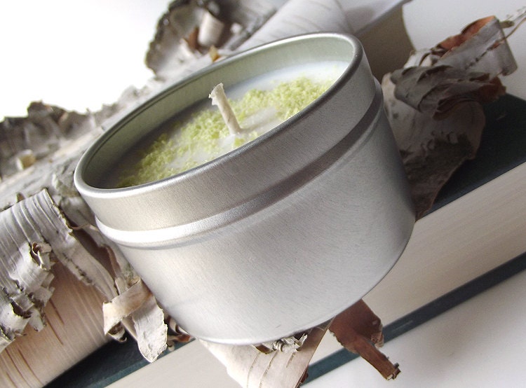 Citronella scented Soy Candle Tin - Hand Poured Soy Candle -- 6 ounce Tin