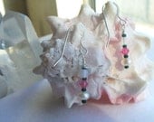 Drop, Dangle Earrings With Pearls and Swarovski Crystals for Spring or Easter