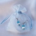 Aqua Blue and White Faceted Beaded Dangle Earrings - Small Handmade Earrings - OOAK - Ready to Ship